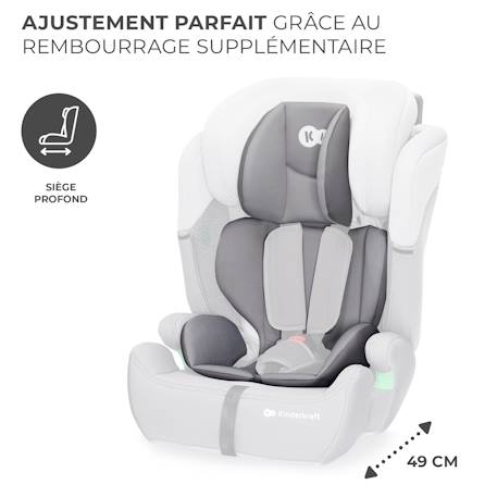 Siège auto Kinderkraft COMFORT UP i-Size 76-150 cm ceinture sécurité + organisateur Gris+Noir+Vert 4 - vertbaudet enfant 