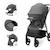 Poussette TRIG 3 TR avec plateau click & fold, assise allongée 91,5 cm, roues pivotantes 360°, capote déperlante Beige+Gris+Marron+Noir 10 - vertbaudet enfant 