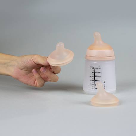 Lot de 2 tétines pour biberon anti-colique débit dense zero.zero Beige 3 - vertbaudet enfant 