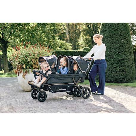 Sixseater poussette capacité 6 enfants + housse de pluie + pare-soleil Noir 2 - vertbaudet enfant 