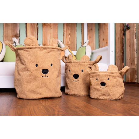 Set de 3 paniers de rangement teddy Blanc cassé+Neutre 8 - vertbaudet enfant 