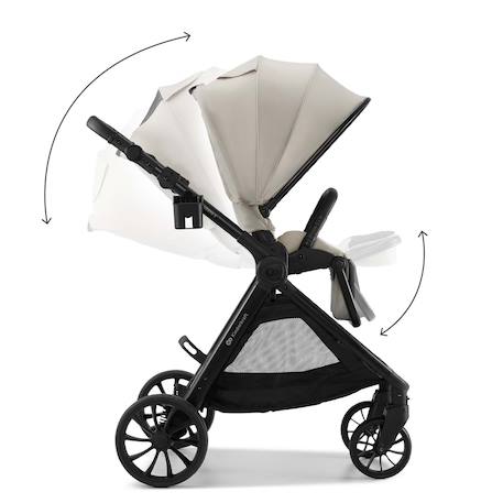 Poussette Kinderkraft VESTO 2 pliage avec assise installée, siège réversible jusqu’à 22 kg, roues 8/11”, éco-cuir Beige+Gris+Noir 5 - vertbaudet enfant 