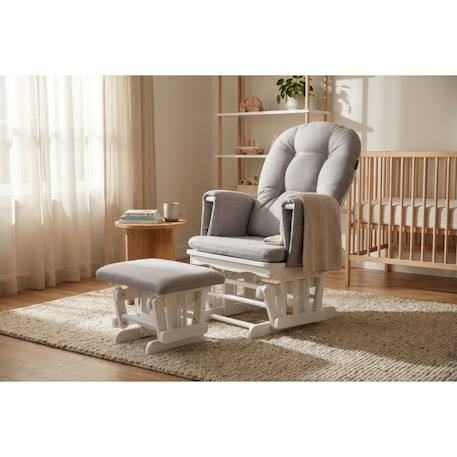 Fauteuil à bascule avec repose-pieds Gris 2 - vertbaudet enfant 