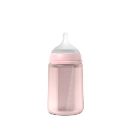 Biberon en silicone avec tétine sx pro 240 ml débit m Bleu+Neutre+Rose 11 - vertbaudet enfant 