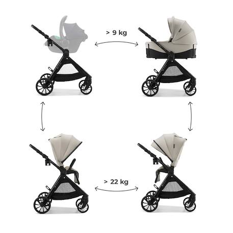 Poussette 2 en 1 Kinderkraft VESTO 2 memory buttons, nacelle ventilée 3 zones, pliage avec siège, éco?cuir, accessoires inclus Beige+Gris+Noir 3 - vertbaudet enfant 