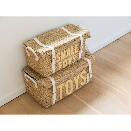 Coffre à jouets en rotin 2 pièces Jaune 2 - vertbaudet enfant 