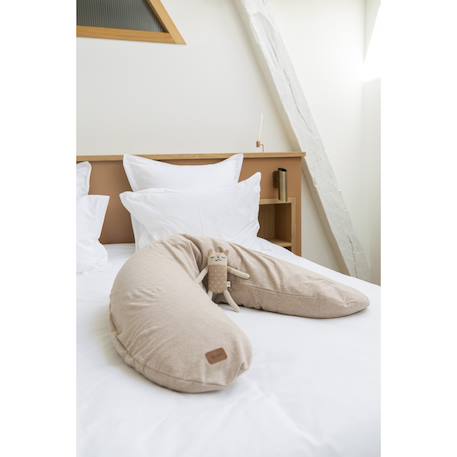Coussin d'allaitement confortable et multifonctions big flopsy Argile beige+Rose épanouie 4 - vertbaudet enfant 