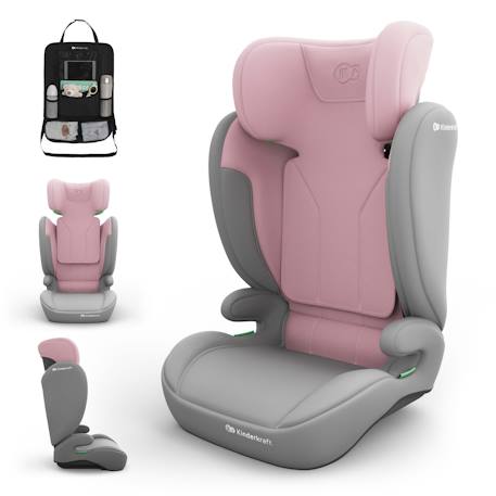 Siège auto Kinderkraft I-SPARK 2 PLUS i-Size 100-150 cm appui-tête réglable + organisateur voiture Gris+Noir+Rose+Vert 13 - vertbaudet enfant 