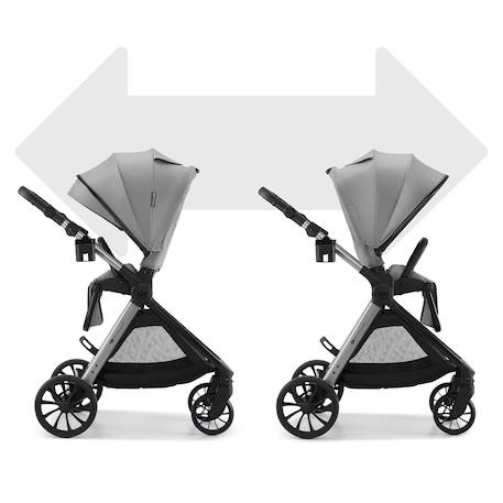 Poussette 2 en 1 Kinderkraft VESTO 2 memory buttons, nacelle ventilée 3 zones, pliage avec siège, éco?cuir, accessoires inclus Gris+Noir 6 - vertbaudet enfant 