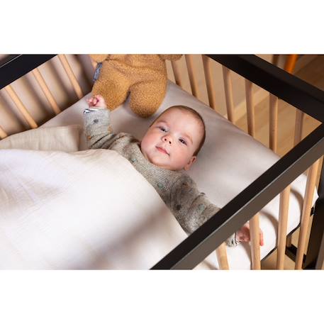 Lit bébé sommier à lattes hauteur réglable 120x60 cm Noir 2 - vertbaudet enfant 