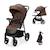 Poussette TRIG 3 TR avec plateau click & fold, assise allongée 91,5 cm, roues pivotantes 360°, capote déperlante Beige+Gris+Marron+Noir 13 - vertbaudet enfant 