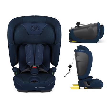 Siège auto Kinderkraft FIX2GO i-Size 76-150 cm isofix capteur saferide + organisateur voiture Bleu marine+Gris+Noir+Vert 4 - vertbaudet enfant 