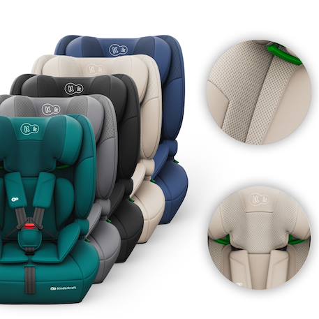 Siège auto Kinderkraft COMFORT UP 2 PLUS i-Size 76-150 cm harnais 5 points + organisateur voiture Beige+Gris+Noir+Vert 6 - vertbaudet enfant 