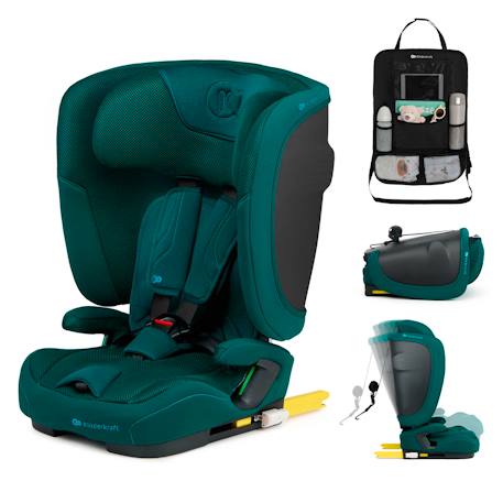 Siège auto Kinderkraft FIX2GO i-Size 76-150 cm isofix capteur saferide + organisateur voiture Bleu marine+Gris+Noir+Vert 19 - vertbaudet enfant 
