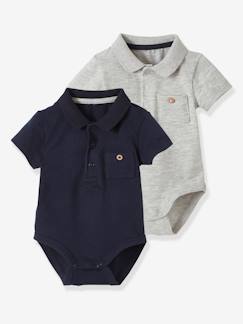 Bébé-Body-Lot de 2 bodies bébé naissance ouverture polo avec poche