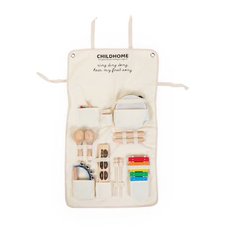 Ensemble de 8 instruments de musique bébé + organisateur Multicolore 1 - vertbaudet enfant 