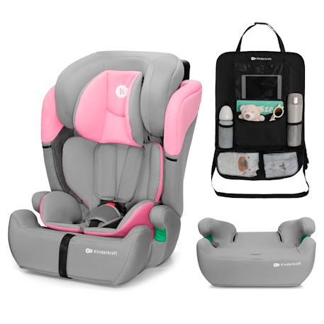 Siège auto Kinderkraft COMFORT UP i-Size 76-150 cm ceinture sécurité + organisateur Gris+Noir+Rose+Vert 13 - vertbaudet enfant 