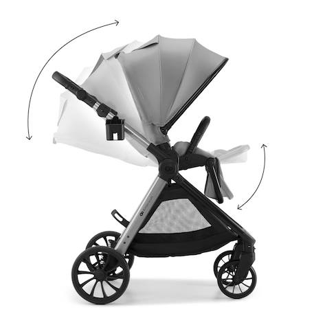 Poussette Kinderkraft VESTO 2 pliage avec assise installée, siège réversible jusqu’à 22 kg, roues 8/11”, éco-cuir Gris 5 - vertbaudet enfant 