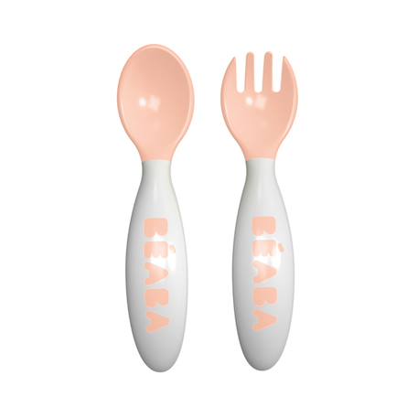 Set de 2 couverts ergonomiques 2ème âge Bleu+Nude 3 - vertbaudet enfant 