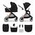 Poussette 2 en 1 Kinderkraft VESTO 2 memory buttons, nacelle ventilée 3 zones, pliage avec siège, éco?cuir, accessoires inclus Gris+Noir 7 - vertbaudet enfant 
