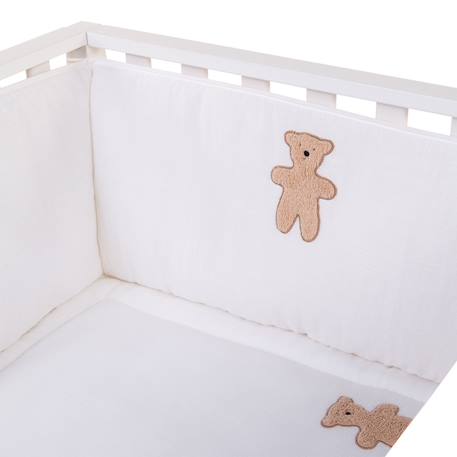 Contour de parc bébé - 35x340 cm Cœurs+Neutre 11 - vertbaudet enfant 