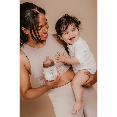 Biberon anti-colique 270 ml - débit moyen Beige foncé+Caramel+Sable clair 5 - vertbaudet enfant 