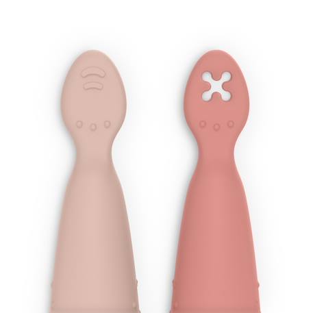 Pré-cuillères d'apprentissage silicone Rose sx+Vert 2 - vertbaudet enfant 