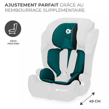 Siège auto Kinderkraft COMFORT UP i-Size 76-150 cm ceinture sécurité + organisateur Gris+Noir+Vert 17 - vertbaudet enfant 