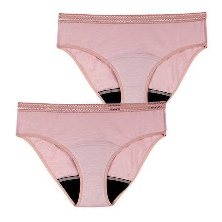 Lot de 2 culottes menstruelles femme Noir+Rose 8 - vertbaudet enfant 