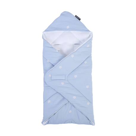 Couverture enveloppante universelle écharpe bébé Fleur bleu+Neutre 1 - vertbaudet enfant 
