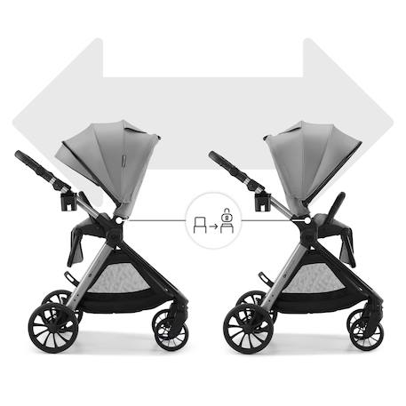 Poussette Kinderkraft VESTO 2 pliage avec assise installée, siège réversible jusqu’à 22 kg, roues 8/11”, éco-cuir Gris 4 - vertbaudet enfant 