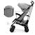 Poussette Kinderkraft SIESTA 2 légère 7,9 kg jusqu’à 22 kg, pliage canne, dossier réglable, harnais 5 points Gris+Noir+Rouge 6 - vertbaudet enfant 
