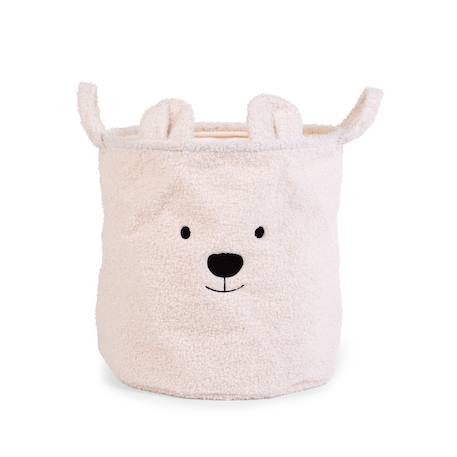 Panier de rangement 40x40x40 cm teddy Blanc cassé+Neutre 1 - vertbaudet enfant 
