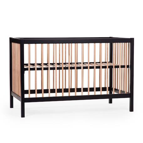 Lit bébé sommier à lattes hauteur réglable 120x60 cm Noir 1 - vertbaudet enfant 