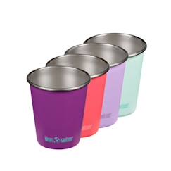 Puériculture-Lot de 4 gobelets en inox 296 ml - butterflies