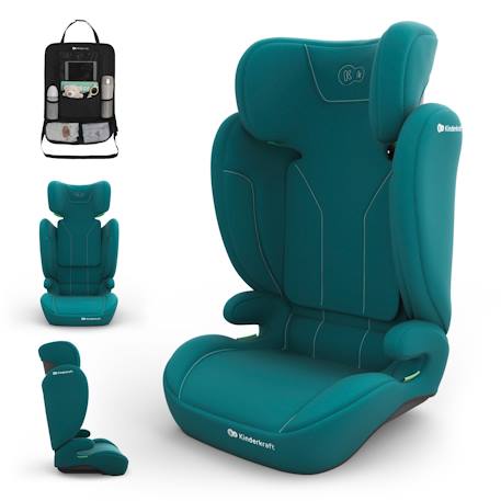 Siège auto Kinderkraft I-SPARK 2 PLUS i-Size 100-150 cm appui-tête réglable + organisateur voiture Noir+Vert 7 - vertbaudet enfant 