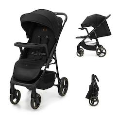 Puériculture-Poussette kinderkraft TRIG 3 TR avec plateau click & fold, assise allongée 91,5 cm, roues pivotantes 360°, capote déperlante