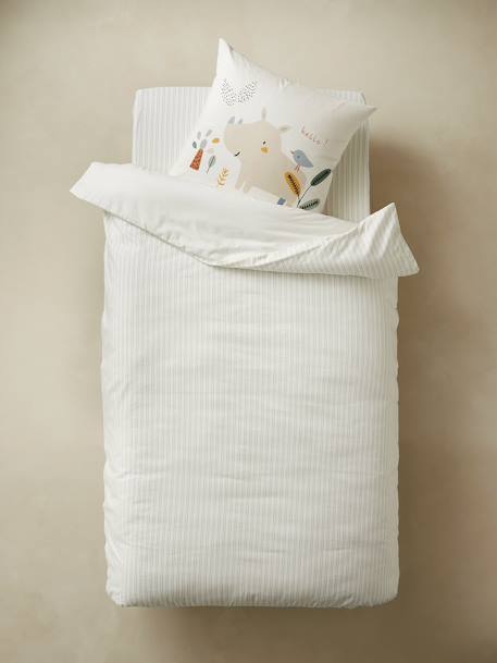 Parure housse de couette et taie d'oreiller JUNGLE PARADISE ivoire imprimé 3 - vertbaudet enfant 