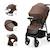 Poussette TRIG 3 TR avec plateau click & fold, assise allongée 91,5 cm, roues pivotantes 360°, capote déperlante Beige+Gris+Marron+Noir 17 - vertbaudet enfant 