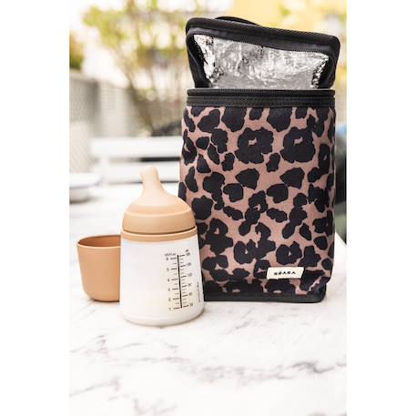 Pochette repas isotherme 2,8 l Léopard+Noir /or rose 4 - vertbaudet enfant 