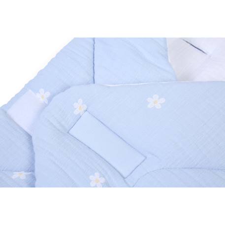 Couverture enveloppante universelle écharpe bébé Fleur bleu+Neutre 6 - vertbaudet enfant 