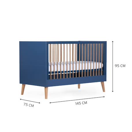 Lit bébé évolutif sommier à lattes à hauteur réglable 70x140cm Naturel+Noir+Terre argile 12 - vertbaudet enfant 