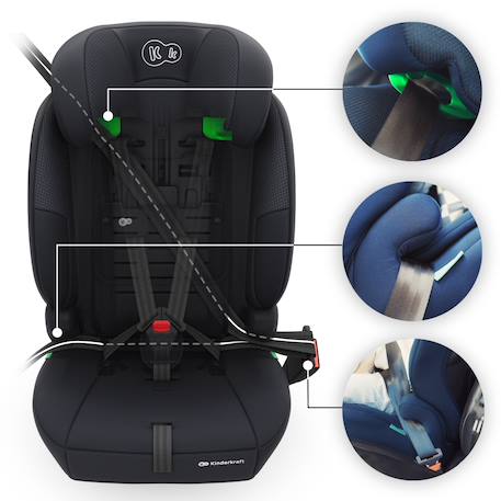 Siège auto enfant COMFORT UP 2 PLUS i-Size 76-150cm 3-en-1 air flow housse amovible ceinture 3 points sans isofix Beige+Blue+Gris+Noir+Vert 22 - vertbaudet enfant 