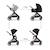 Poussette 2 en 1 Kinderkraft VESTO 2 memory buttons, nacelle ventilée 3 zones, pliage avec siège, éco?cuir, accessoires inclus Gris+Noir 9 - vertbaudet enfant 