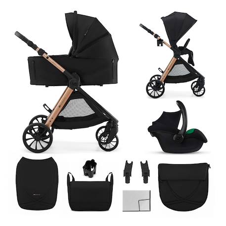Poussette 3 en 1 Kinderkraft VESTO 2 système de voyage, siège auto mink pro 2, assise réversible, suspension 4 roues Beige+Gris+Noir 13 - vertbaudet enfant 