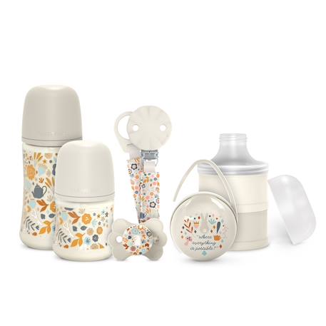 Kit naissance biberons, sucette et attache-tétine Wonderland beige+Wonderland rose+Wonderland vert 1 - vertbaudet enfant 
