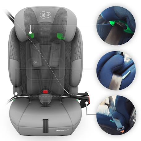Siège auto enfant COMFORT UP 2 PLUS i-Size 76-150cm 3-en-1 air flow housse amovible ceinture 3 points sans isofix Beige+Blue+Gris+Noir+Vert 17 - vertbaudet enfant 
