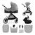 Poussette 3 en 1 Kinderkraft VESTO 2 système de voyage, siège auto mink pro 2, assise réversible, suspension 4 roues Beige+Gris+Noir 7 - vertbaudet enfant 