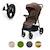 Poussette kinderkraft TRIG 3 TR avec plateau click & fold, assise allongée 91,5 cm, roues pivotantes 360°, capote déperlante Beige+Gris+Marron+Noir 18 - vertbaudet enfant 