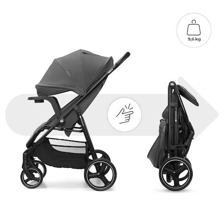 Poussette TRIG 3 TR avec plateau click & fold, assise allongée 91,5 cm, roues pivotantes 360°, capote déperlante Beige+Gris+Marron+Noir 9 - vertbaudet enfant 